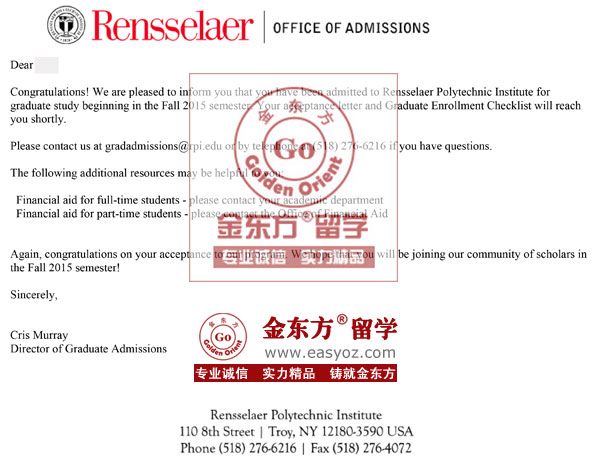 超低均分被伦斯勒理工建筑硕士录取